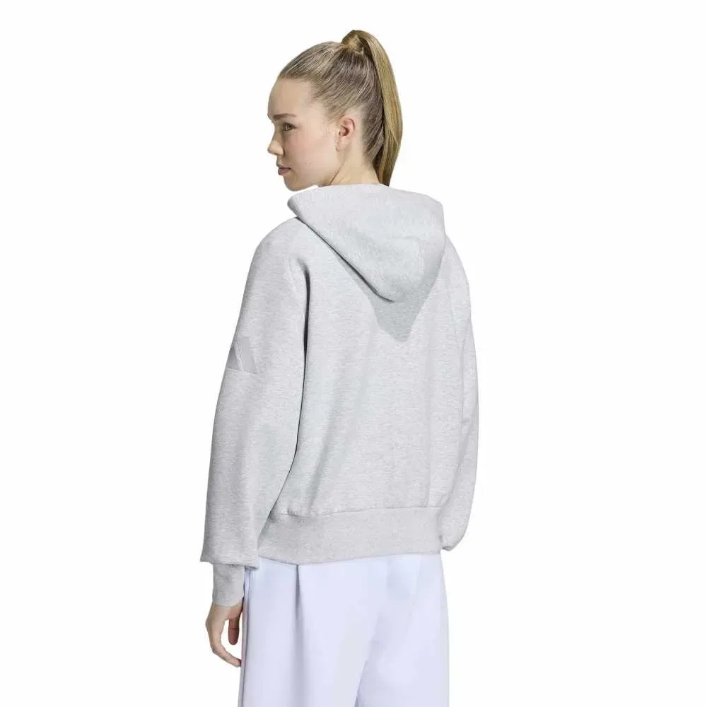 Худи Adidas Soft Lux на молнии, серый — фото 2