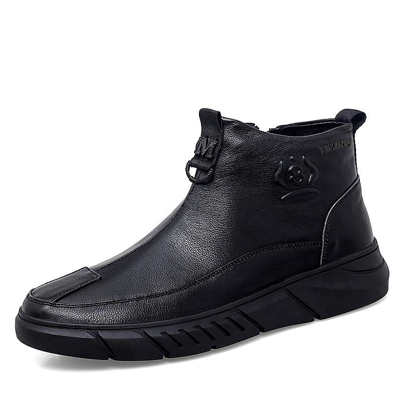 

Eminu Мужские черные зимние ботинки на шнуровке с меховой подкладкой, цвет Black [Fleece-Lined]