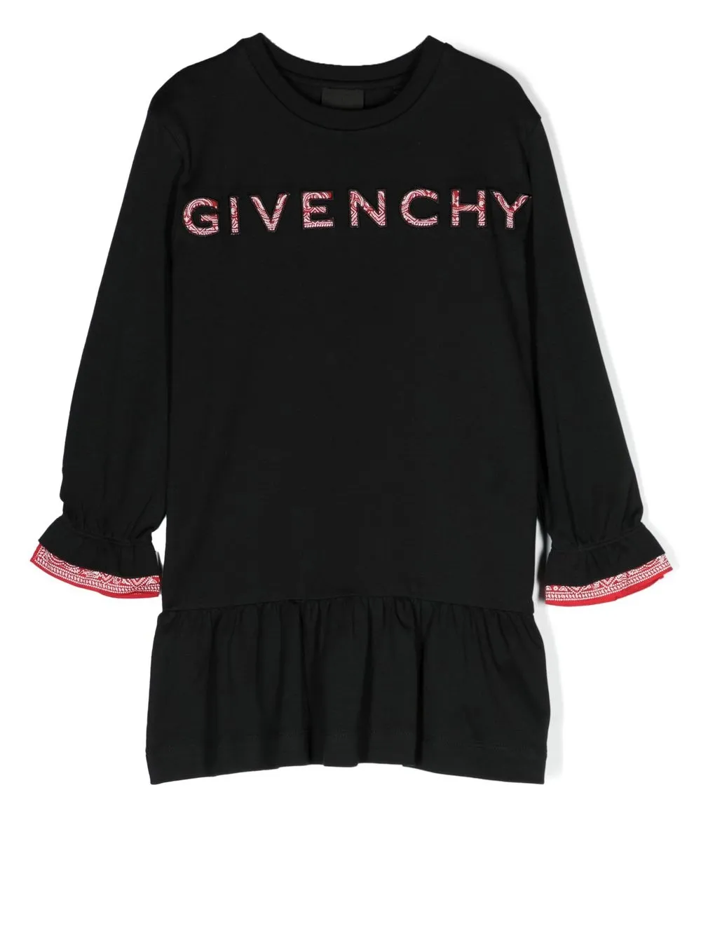 

Присборенное платье с логотипом Givenchy Kids, черный