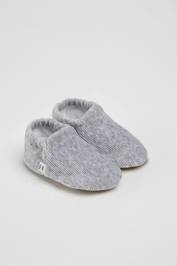 Детские пинетки для новорожденных из вельвета Non-Slip sole Babyzilla, Gray