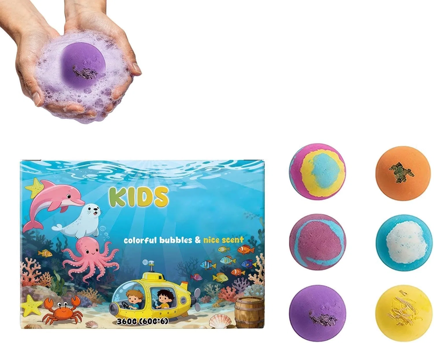 Пена для ванны ароматическая с игрушкой, 6 шт, 360 г Genérico