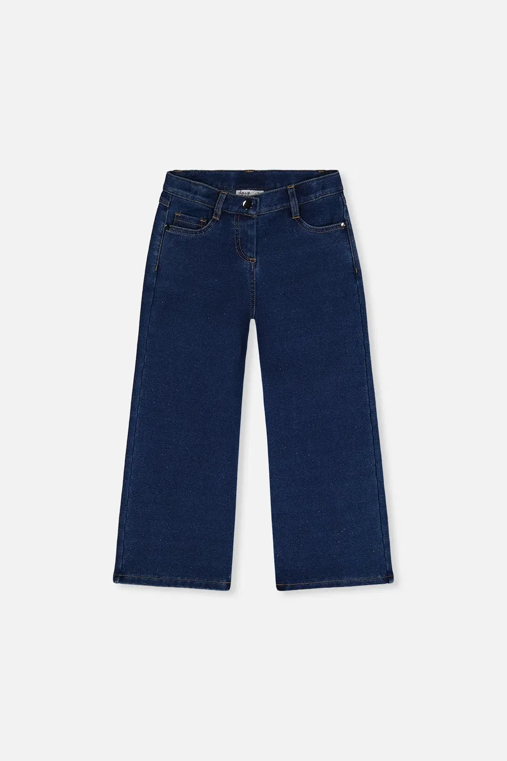 Детские леггинсы-джинсы с блеском и широкими штанинами Deux par Deux, Navy Blue Denim