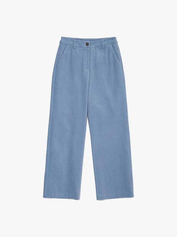 Штаны LACOSTE полуширокие вельветовые, Sky Blue — фото 4