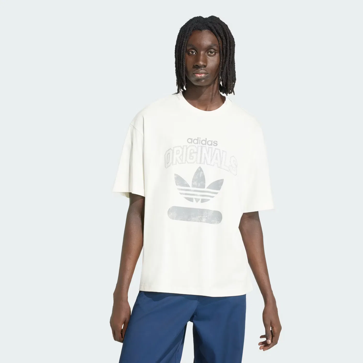 Мужская футболка свободного кроя VARSITY 1972 TEE Adidas Originals, Cloud White