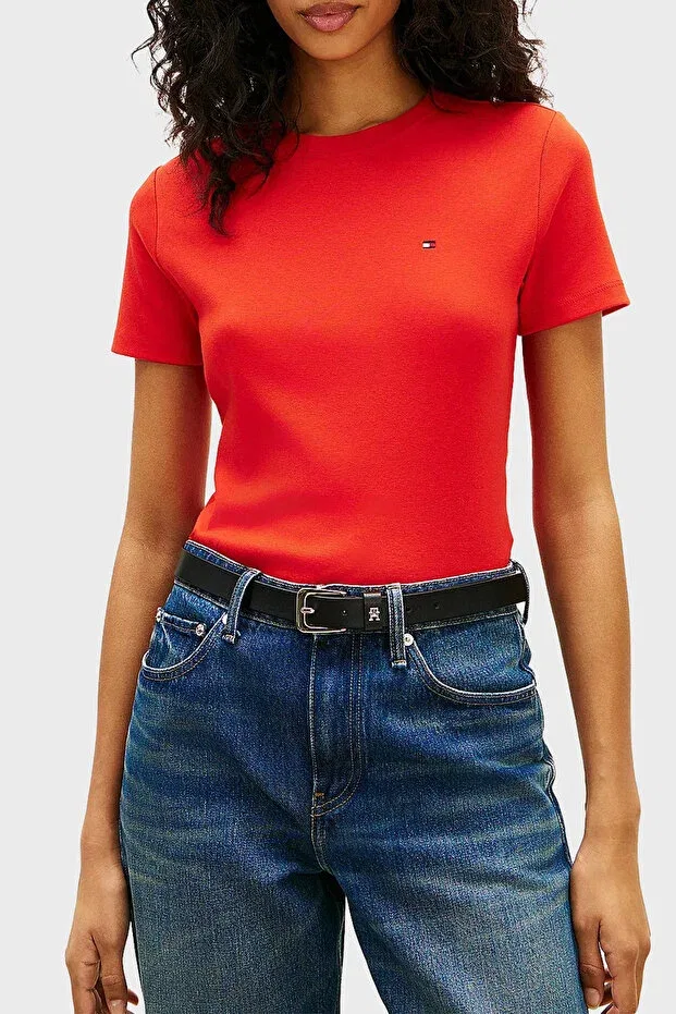 Женская хлопковая футболка с коротким рукавом Tommy Hilfiger, Red