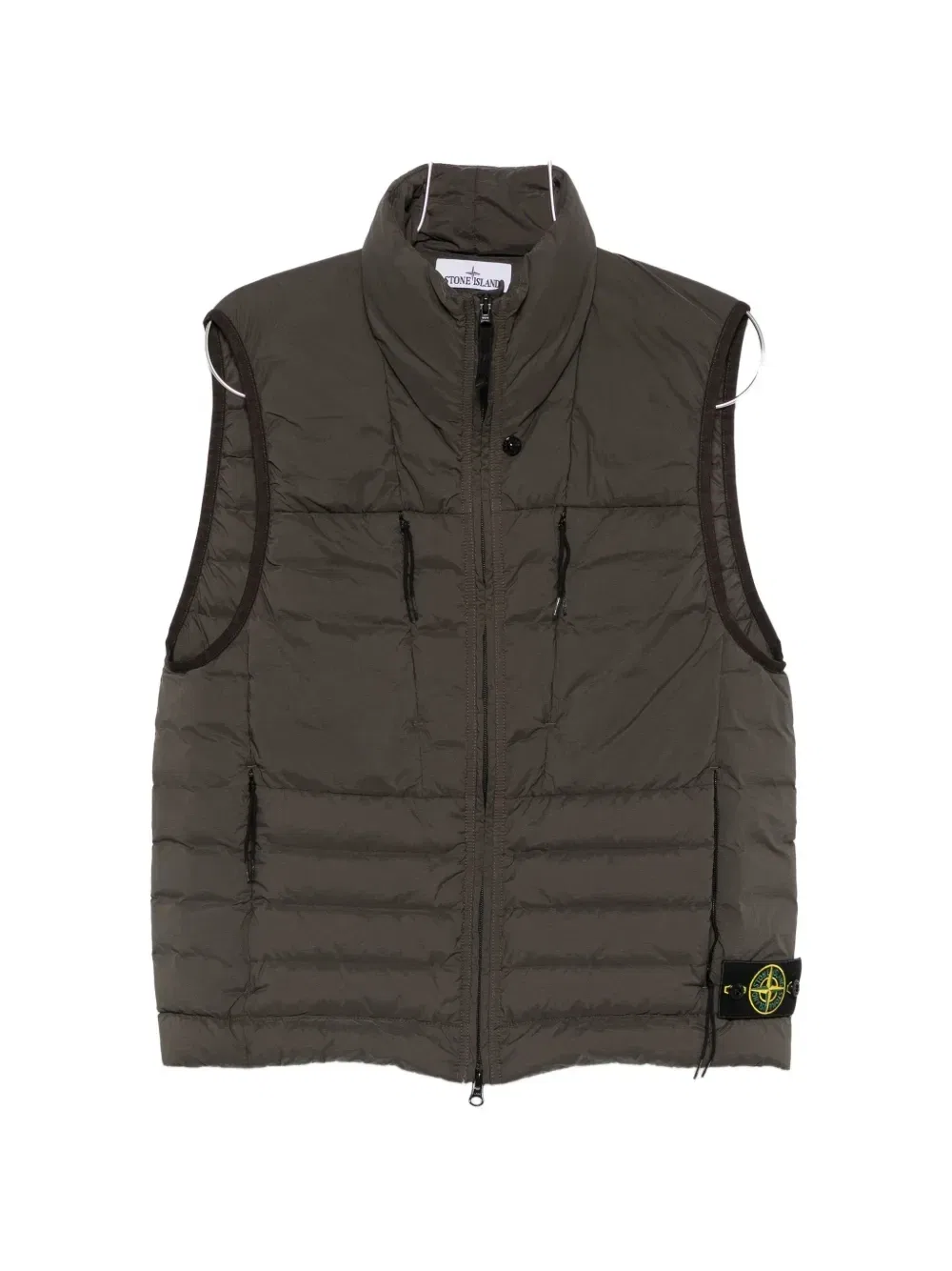 Стеганый жилет с нашивкой-логотипом Stone Island, зеленый