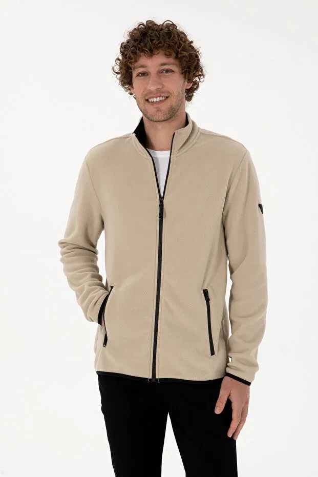 Мужской кардиган с длинным рукавом U.S. Polo Assn., Dark Beige