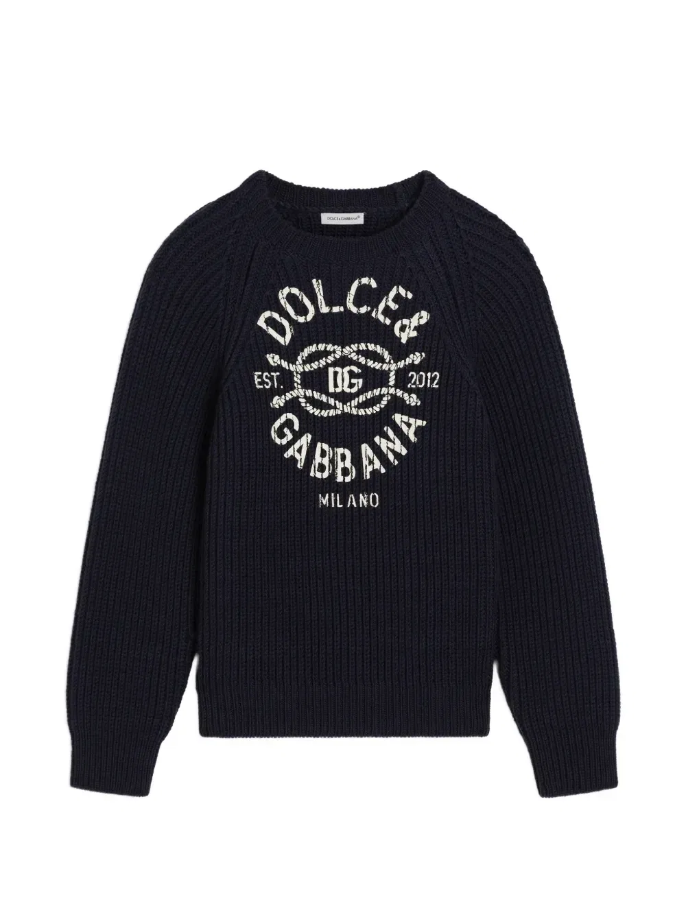 Пуловер из вирджинской шерсти Dolce & Gabbana Kids, синий