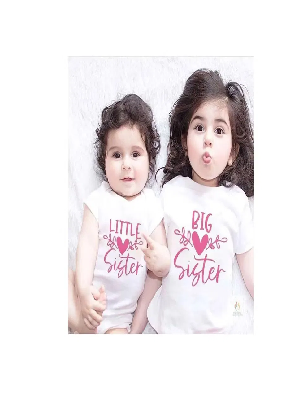 Комплект одежды для сестер с принтом Big Sister Little Sister Matching Family Outfits, белый