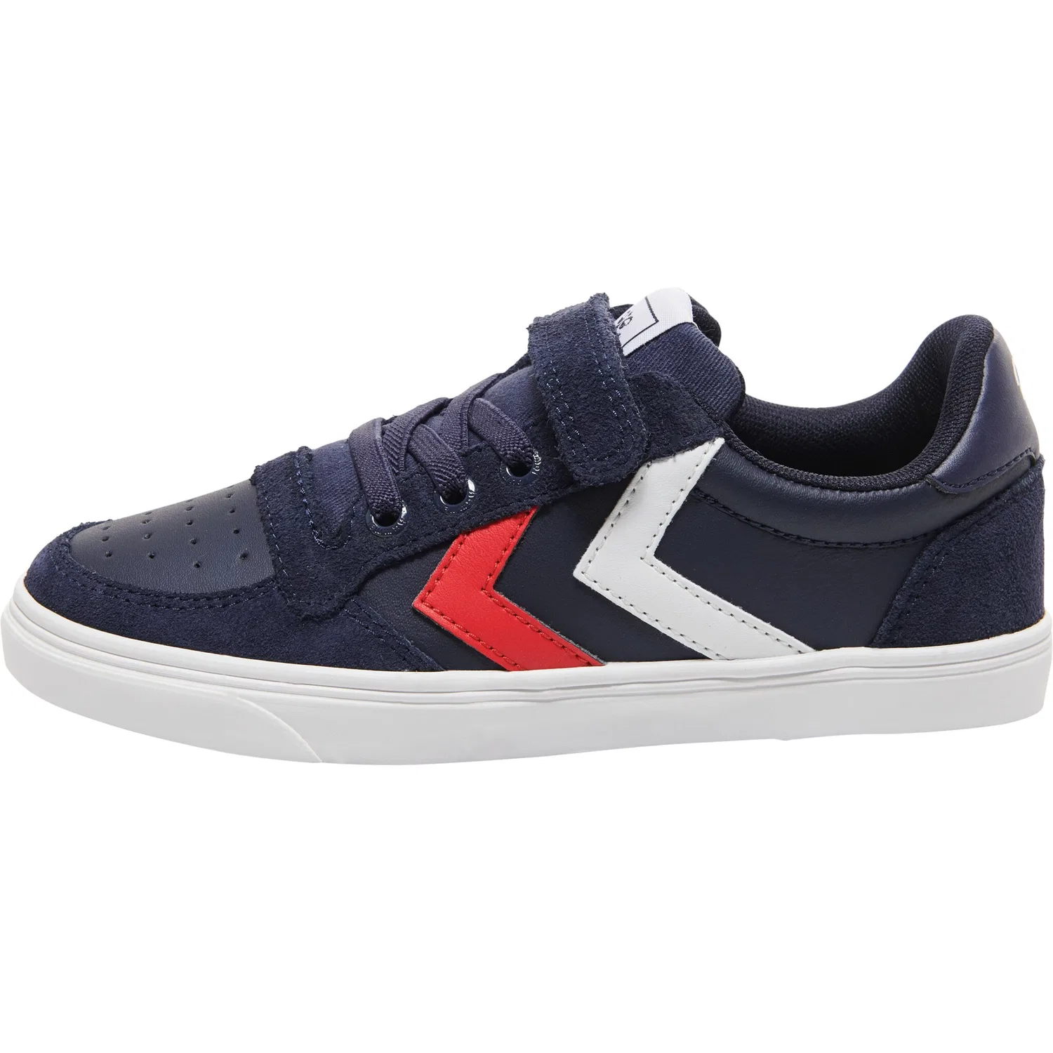 Детские кожаные кроссовки на шнуровке Hummel, Dark Blue — фото 2