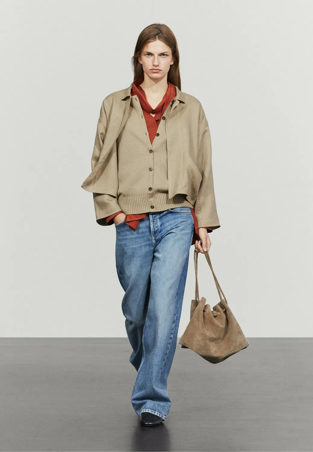 Кардиган с карманами Massimo Dutti, Brown — фото 2