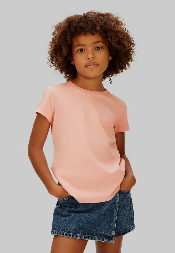 Комплект из 2 однотонных футболок Calvin Klein Jeans, черный/светло-розовый