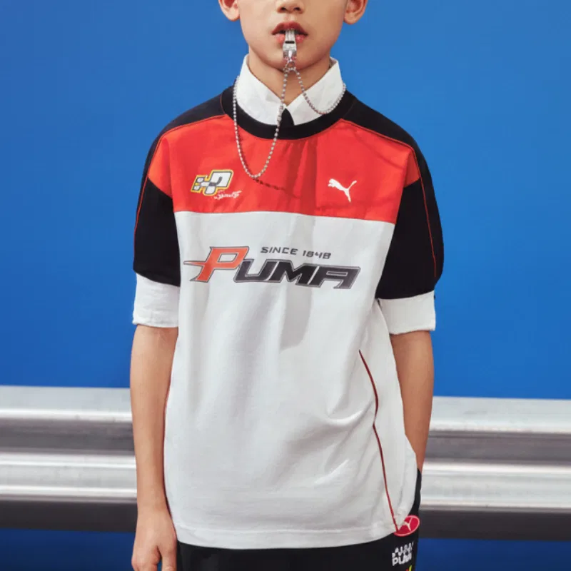 Детская футболка с круглым вырезом PUMA, Red White Tone — фото 3