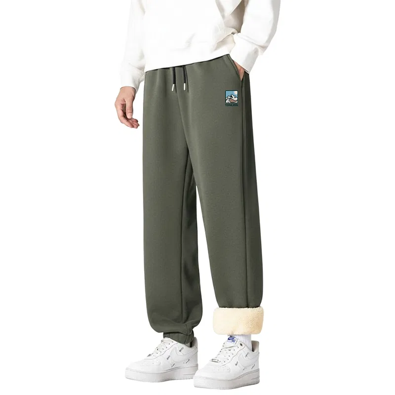 Детские утепленные брюки с начесом Tonlion, Цвет (Thick sherpa) gray-green