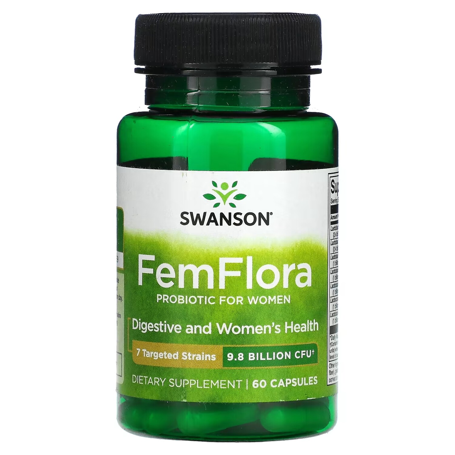 

Swanson FemFlora пробиотик для женщин 9,8 млрд КОЕ, 60 капсул