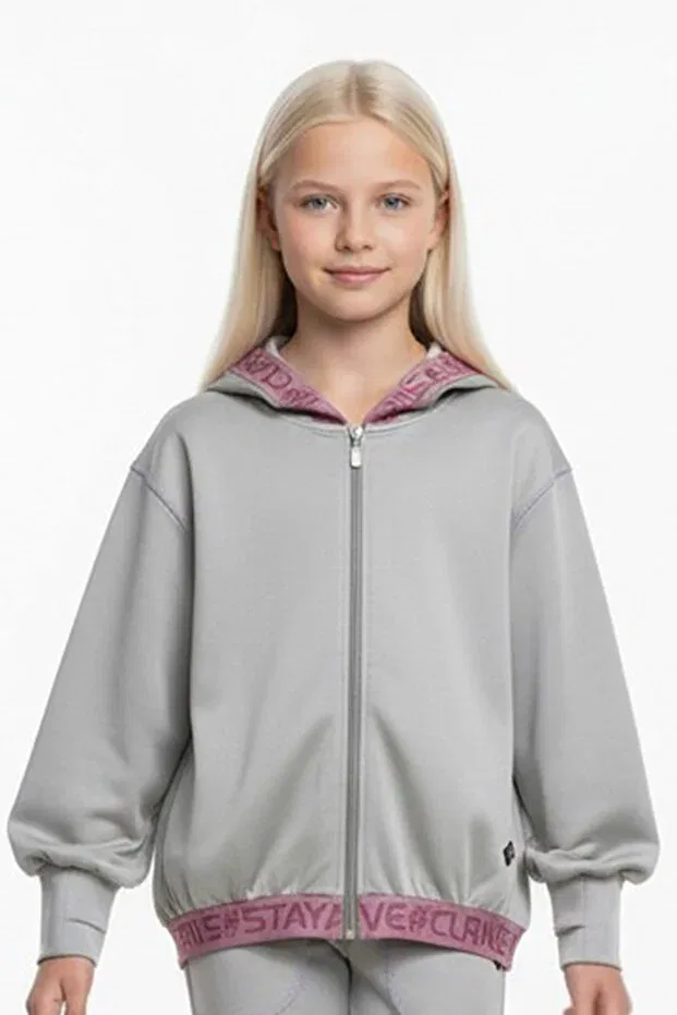 Детские свитшот для девочек оверсайз с капюшоном Swiftie Furry Colorinas, Gray