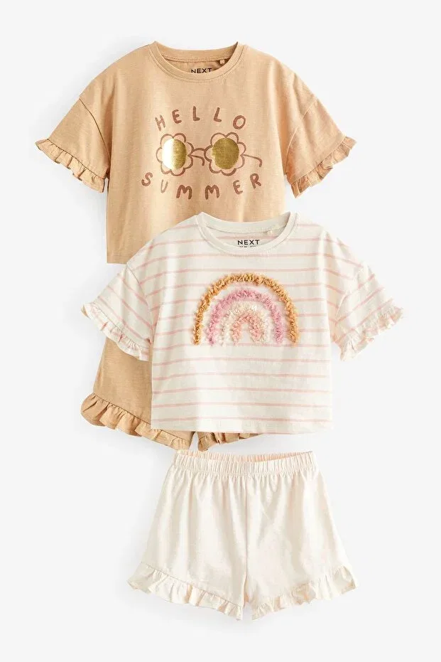 Детский комплект одежды для девочек с принтом Next Baby, Nude Color