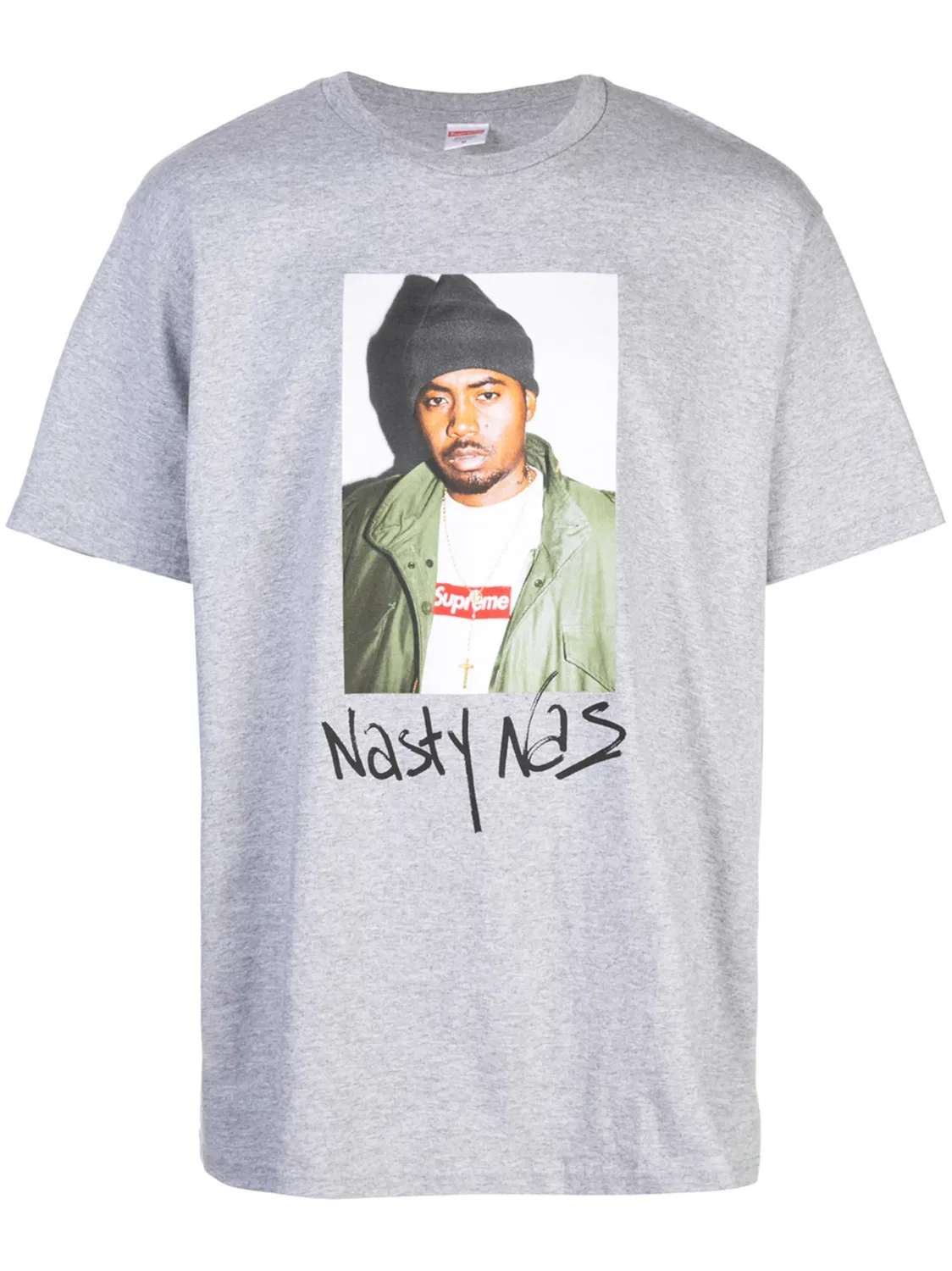 Supreme Футболка Nasty Nas, серый хлопок