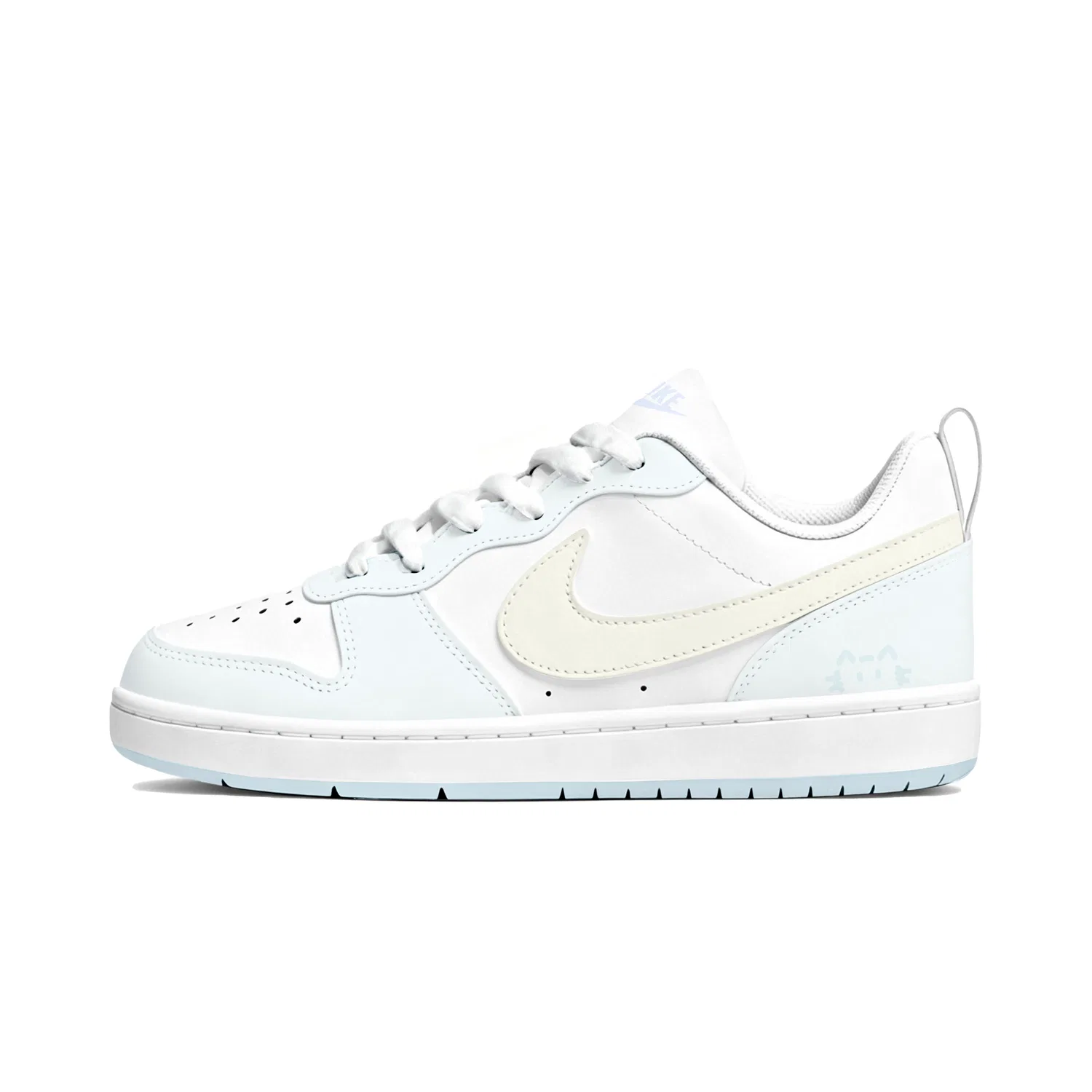 Детские кроссовки кожаные Nike Court Borough Skateboard Shoes, Beige Blue — фото 3