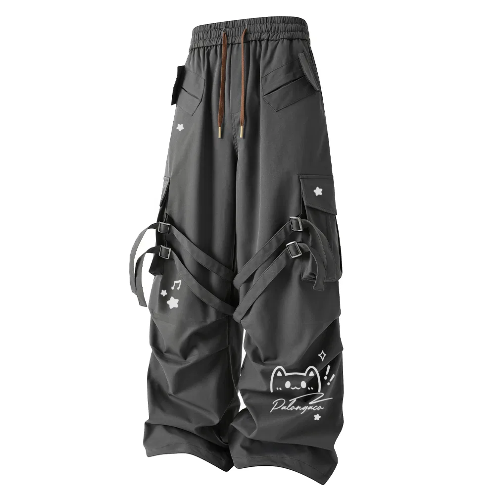 Детские брюки свободного кроя с утилитарным стилем Casual Pants, PAL ONGACO, Dark Gray