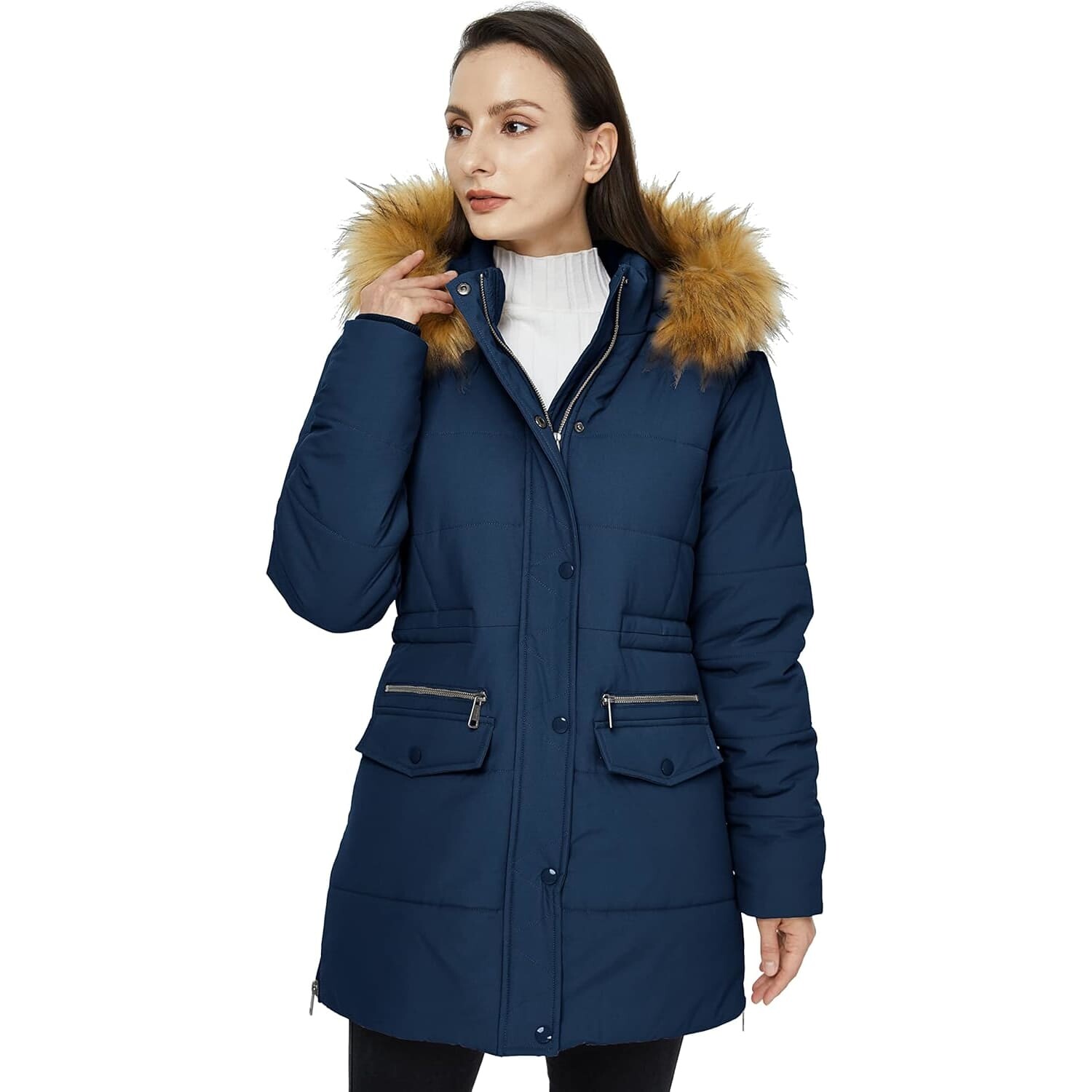 

Куртка WenVen Waterproof Windproof Faux Fur, синий