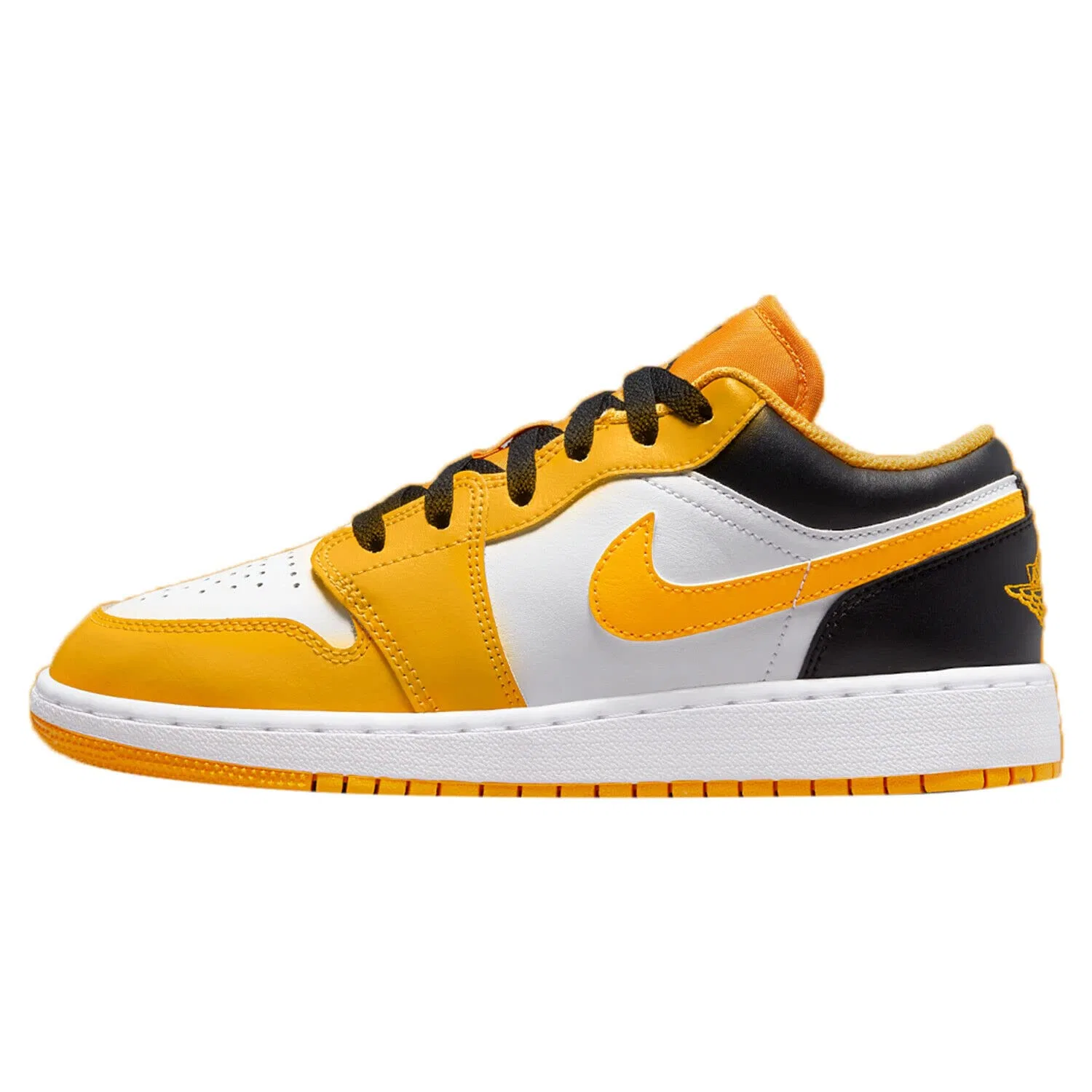 Детские баскетбольные кроссовки для мальчиков с принтом Air Jordan 1 Low (Gs) NIKE, Taxi Black White