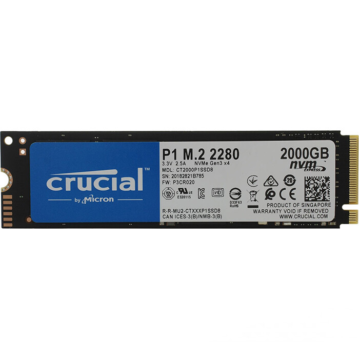 

Твердотельный накопитель Crucial P1 2 ТБ M.2 SSD