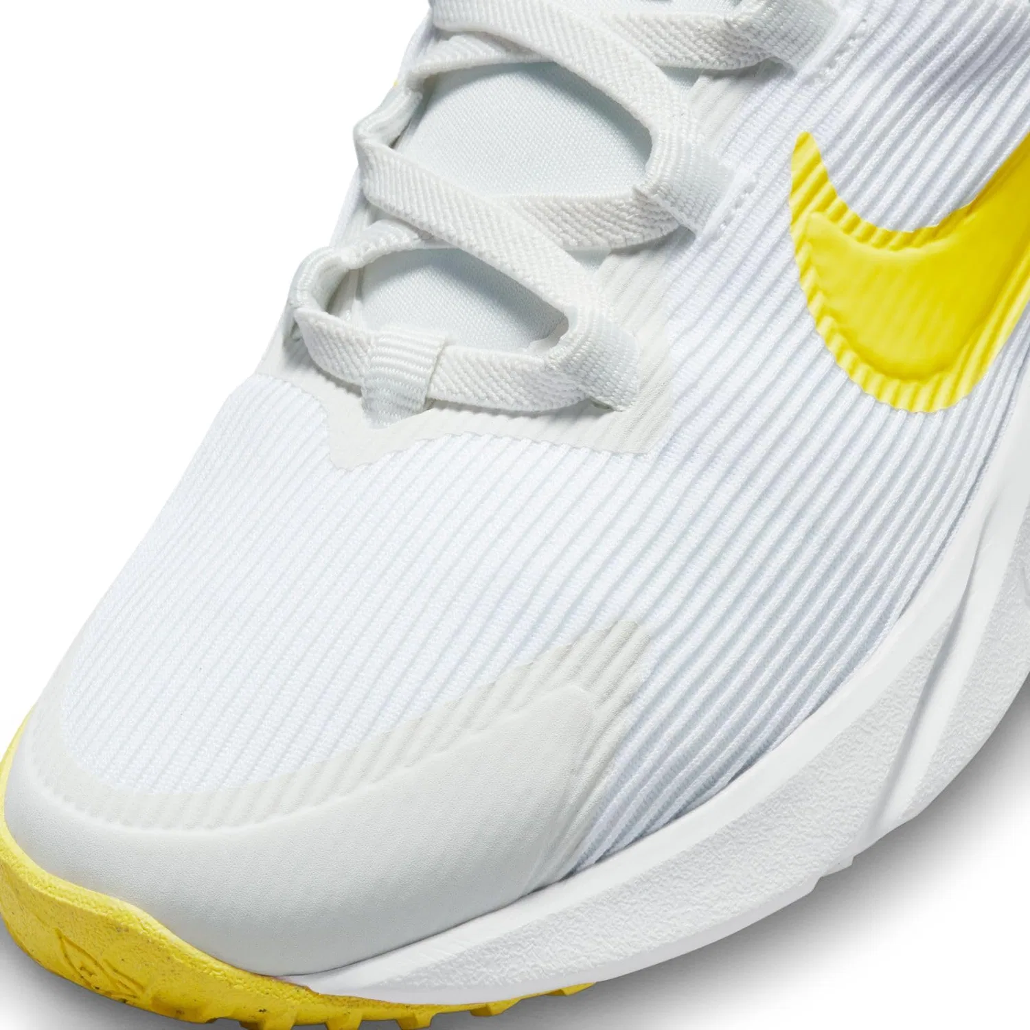 Детские кроссовки для мальчиков с закрытым носком Star Runner 4 NIKE, Summit White Opti Yellow Vivid Sulf — фото 4