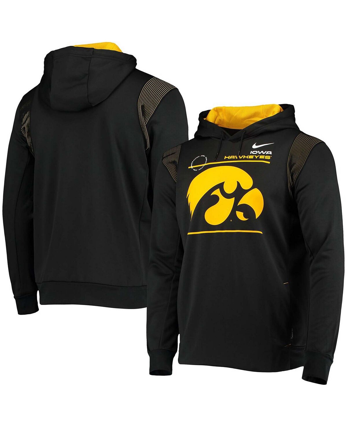 

Мужская черная толстовка с капюшоном iowa hawkeyes 2021 player sideline performance Nike, черный