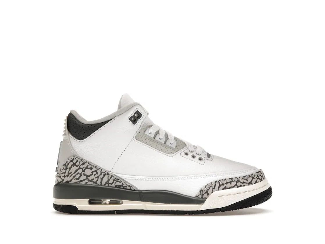 Детские кроссовки с принтом Jordan 3 Retro Hide N' Sneak Jordan, White/Black/Iron/Sail/Cement Grey