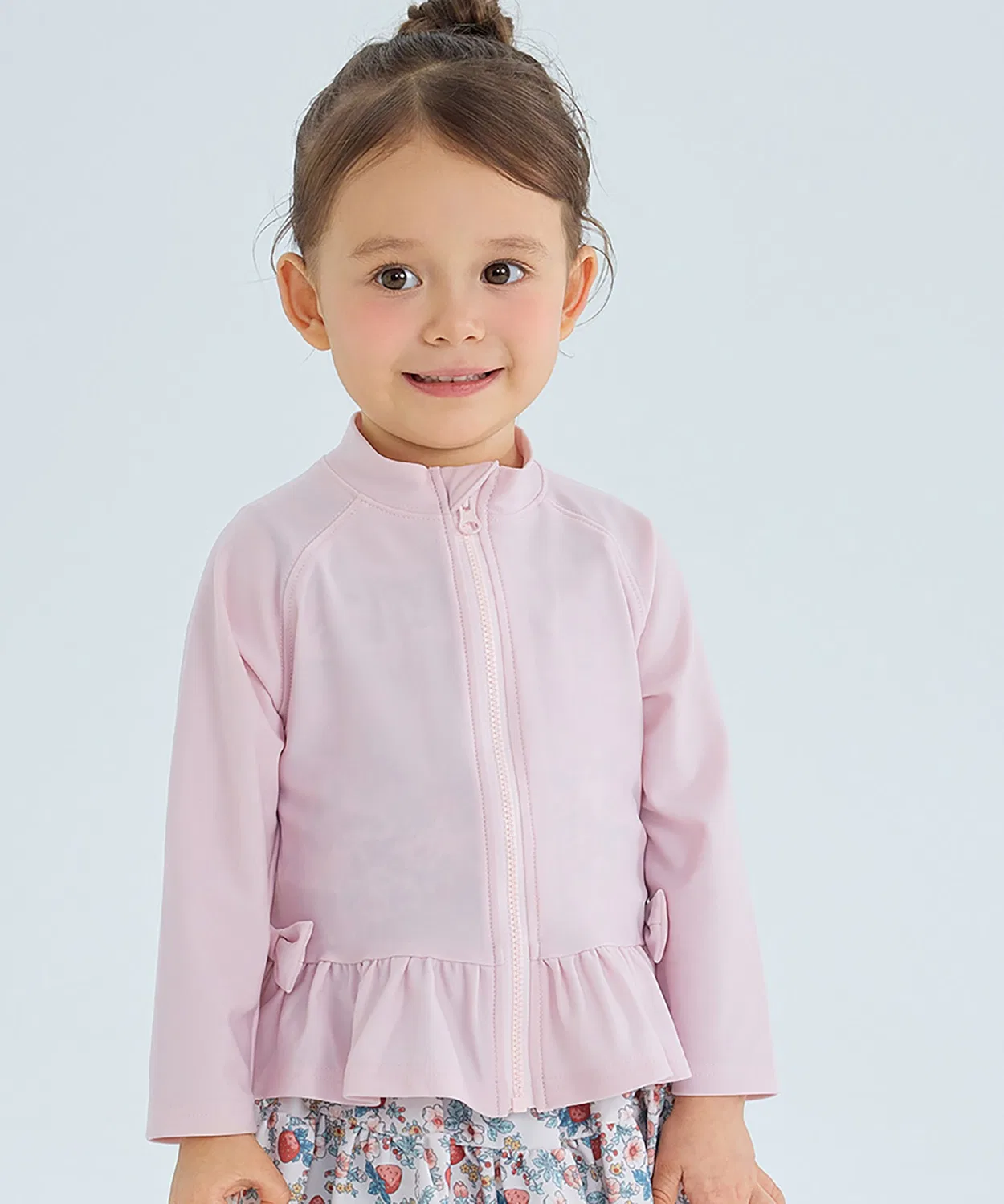Детская рашгарда с рюшами и лентой, модель combimini, Light Pink