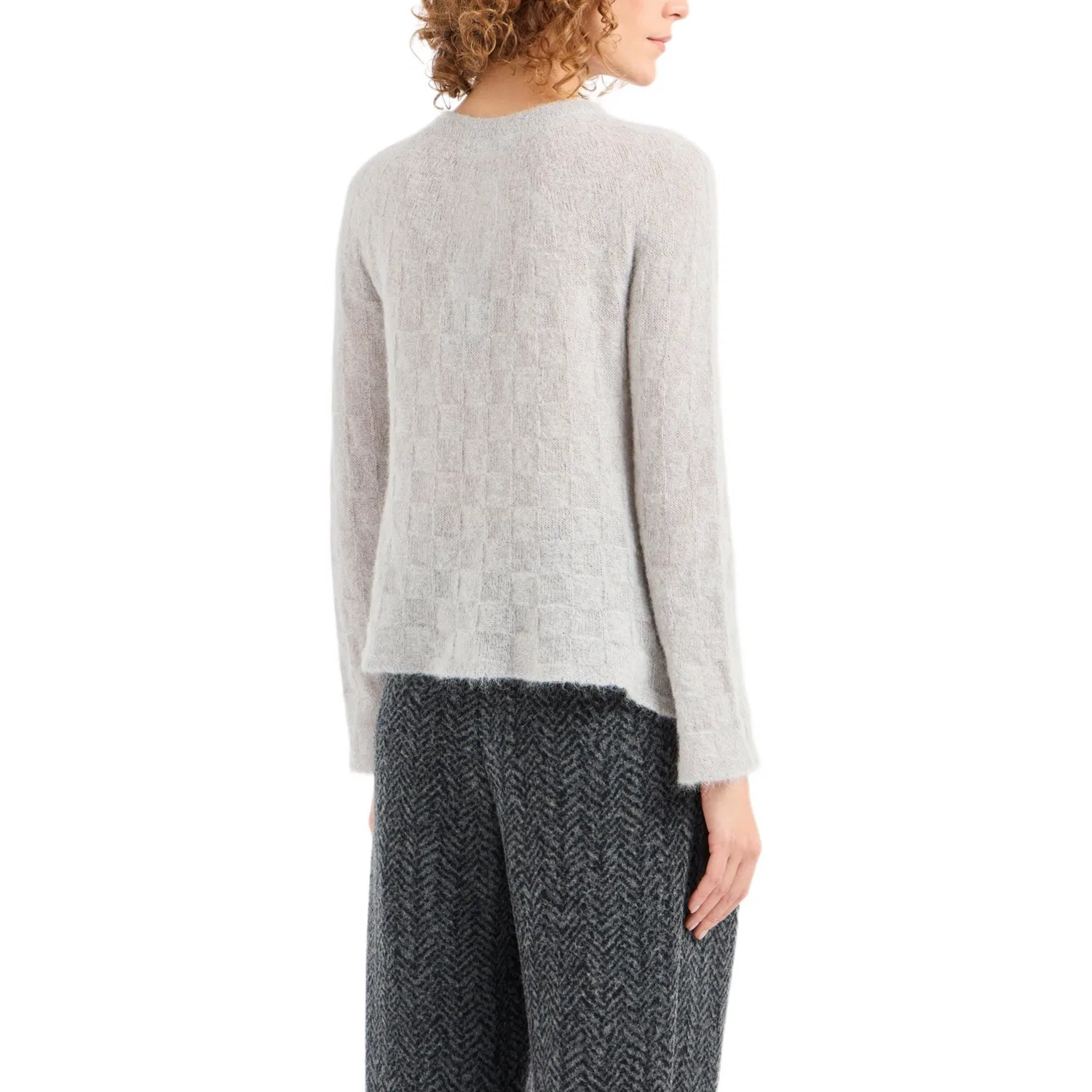 Женский свитер с длинным рукавом EMPORIO ARMANI, Light Gray — фото 3