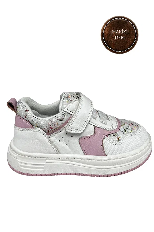 Детские туфли для девочек с ортопедической стелькой Şenler Bebe World Kids, Pink-Silver-White