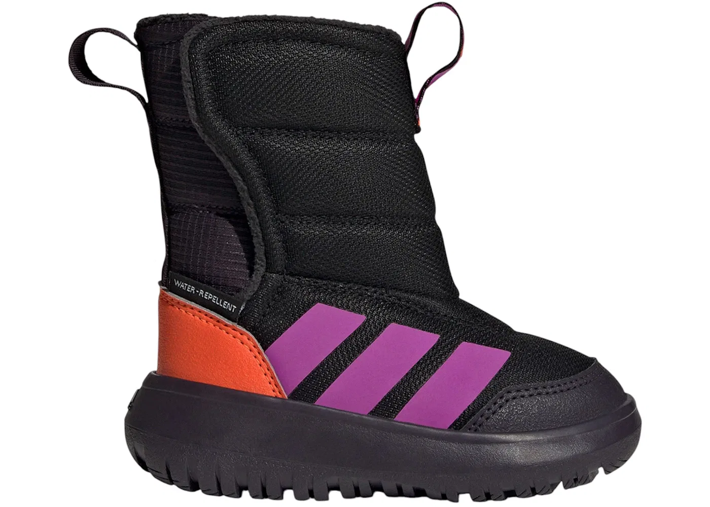 Детские ботинки Winterplay Adidas, Core Black/Purple Burst/Impact Orange