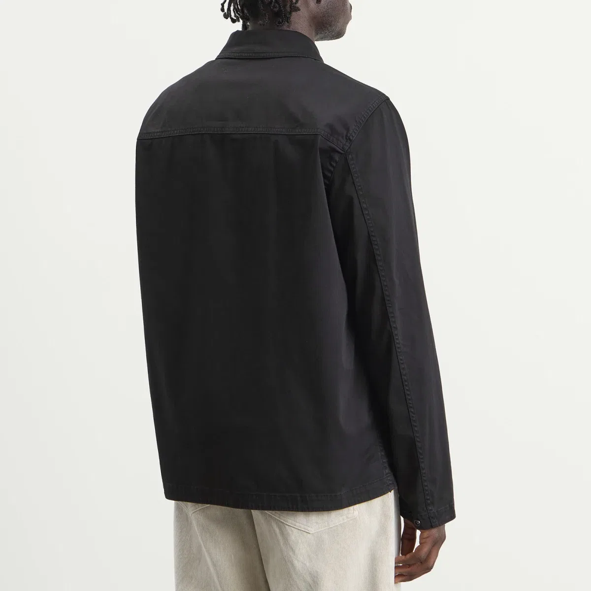 Куртка-рубашка из органического хлопка с воротником и карманом Stone Island, Black — фото 3