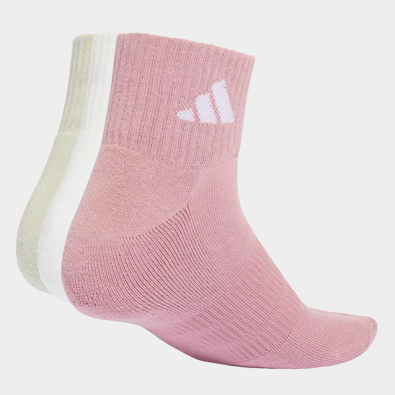 Женские спортивные носки 3 пары Adidas Performance, Magic Mauve/White/Halo Green/White — фото 2
