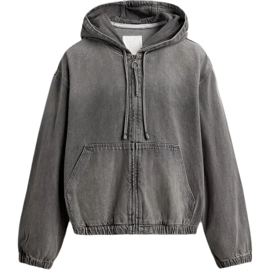 Мужская куртка с капюшоном, серая, ZARA, Gray