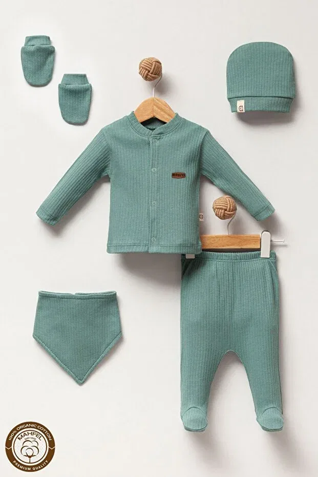 Детский комплект одежды для новорожденных хлопковый Mahfel, Dark Green — фото 3