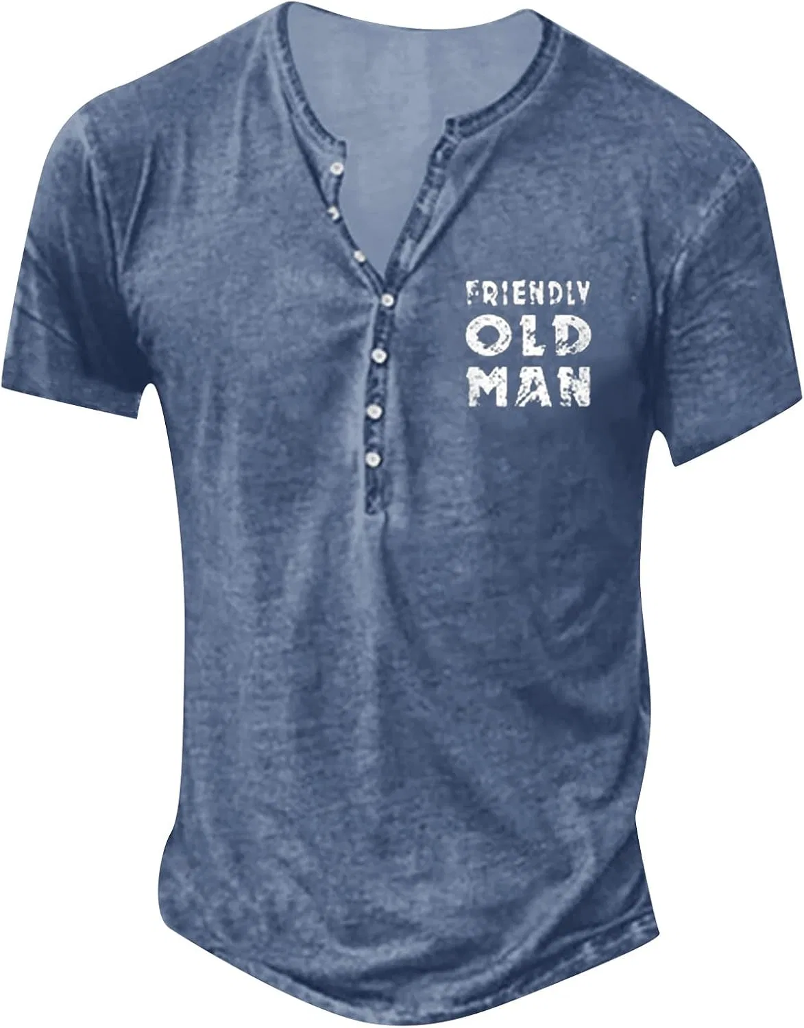 Мужская футболка поло с коротким рукавом, Lightweight Button Tees, Blue