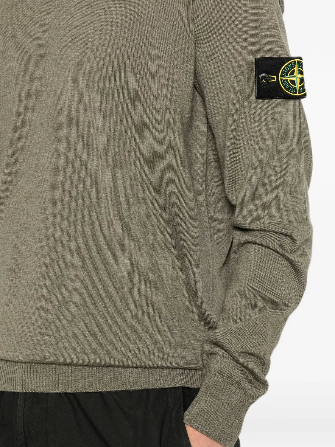 Stone Island Шерстяной джемпер с нашивкой-логотипом - зеленый — фото 4