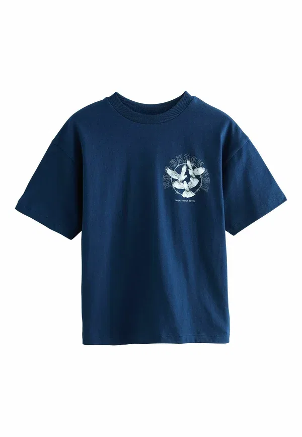 Футболки с коротким рукавом 3 шт, хлопок, Print T-shirt, Next, Navy, Stone, Brown, темно-синий/коричневый — фото 3
