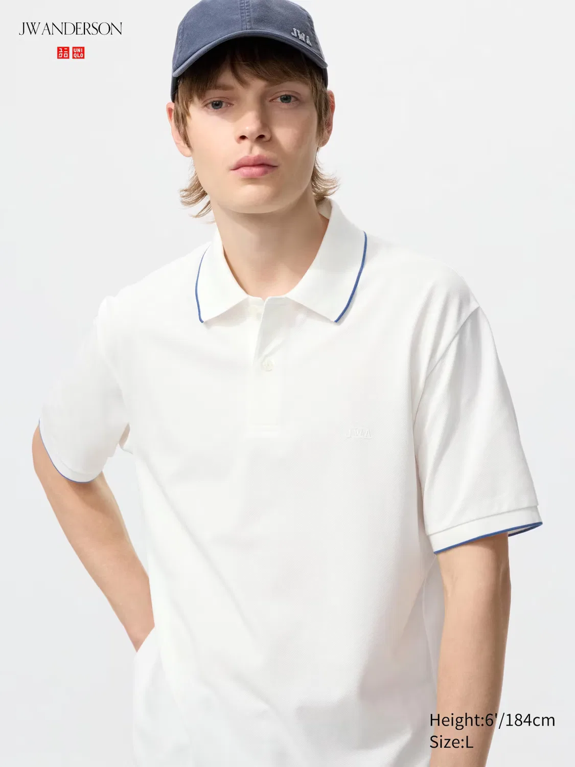 Рубашка-поло Uniqlo, из пике, для мужчин, белый