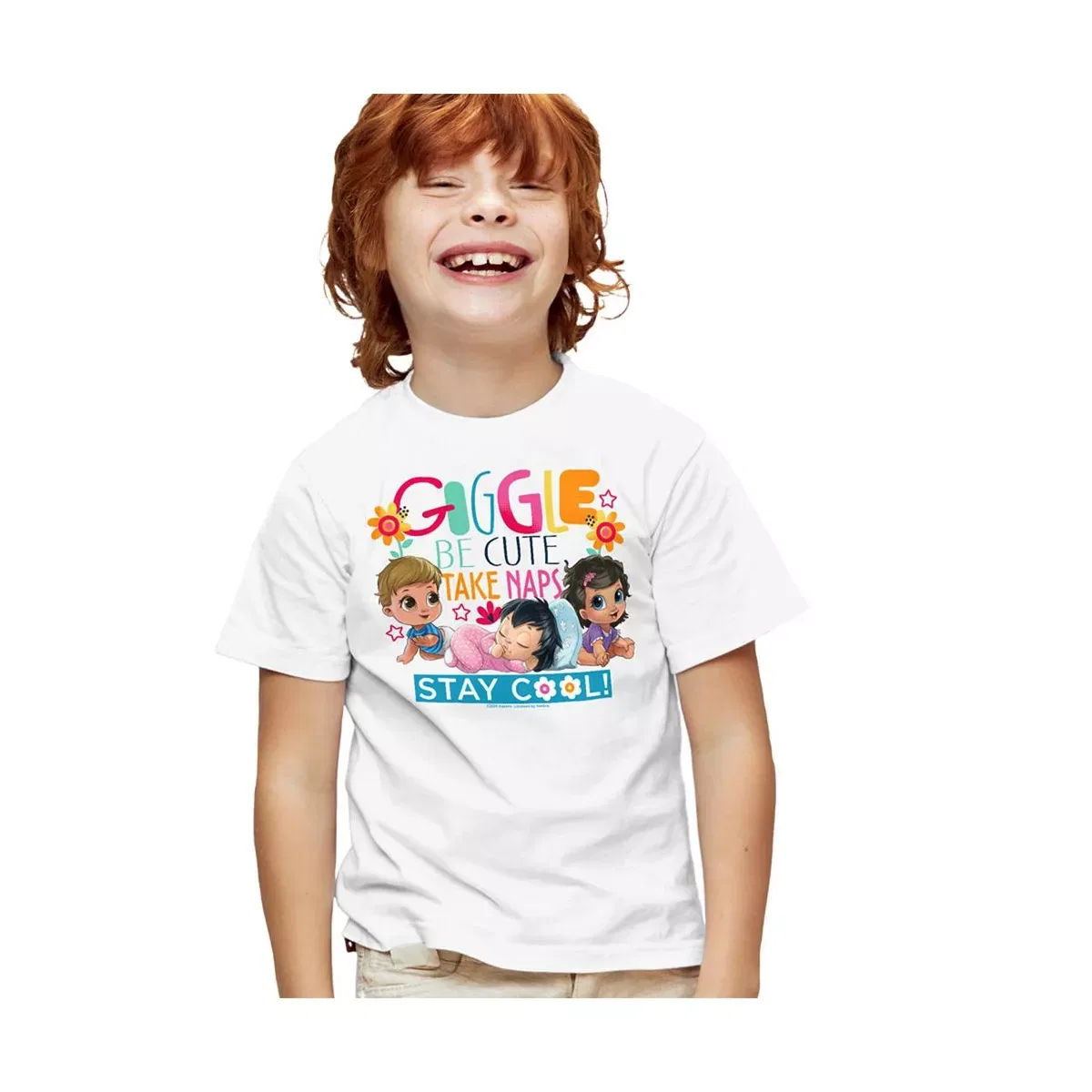 Детская футболка с принтом для мальчиков Baby Alive Giggle LOGOVISION, White