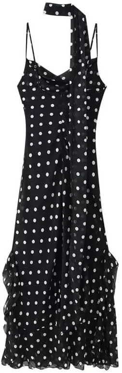 Женское платье-сарафан с воланами в горошек Generic, Polka Dots