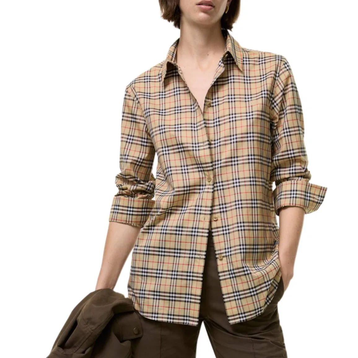 Женская рубашка в стиле хай-стрит Sandy Beige Burberry, Sandy Beige — фото 3