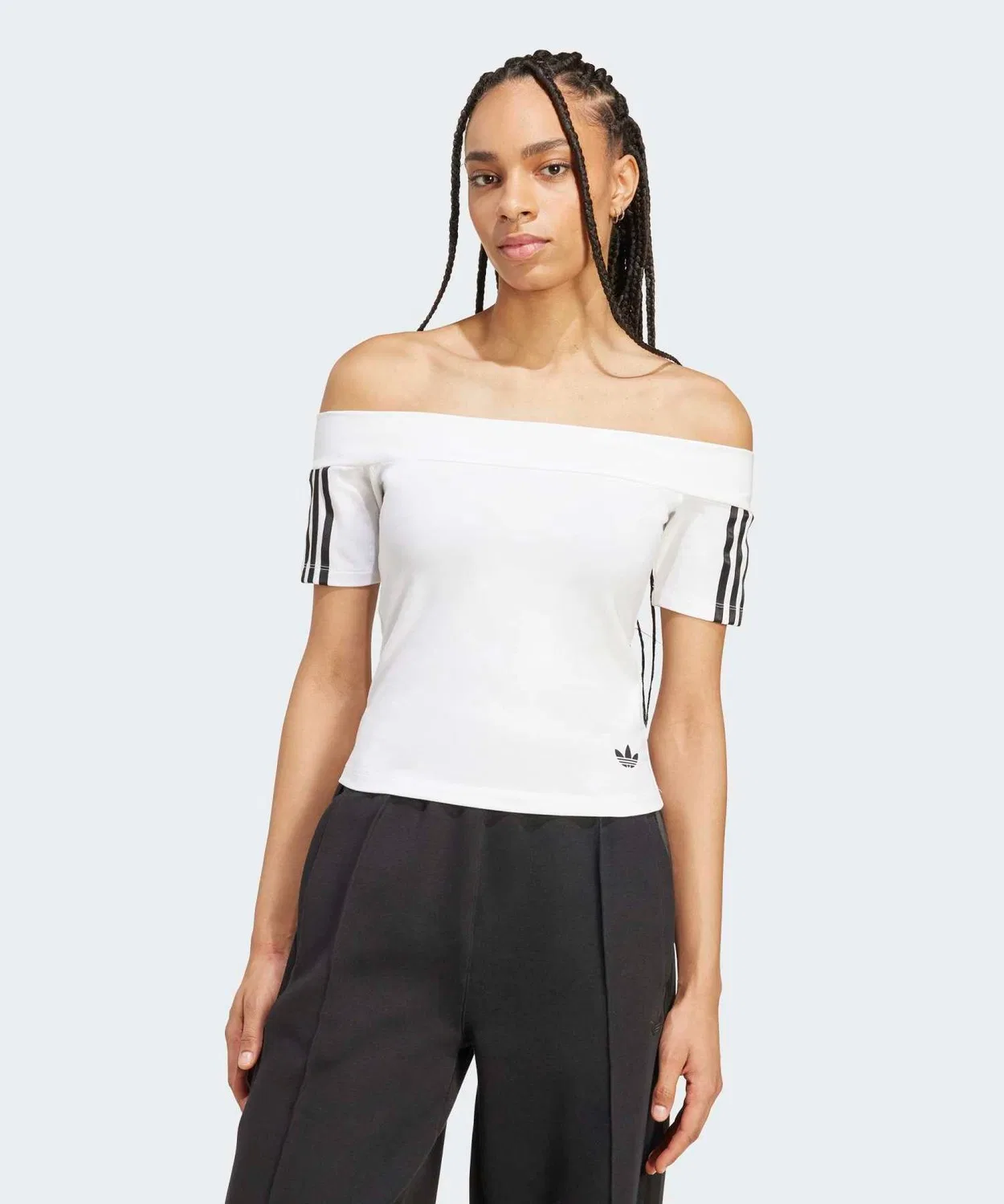 Женская футболка с банджо-вырезом, без рукавов, Adicolor Bandou Adidas Originals, Белый