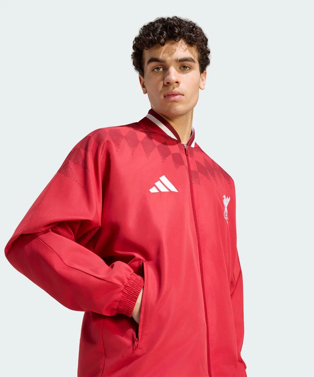 Мужская куртка-оверсайз с принтом Liverpool FC Stadium Track Top Adidas, Красный — фото 4