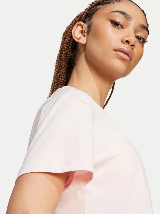 Футболка slim fit Essentials Small Logo Adidas, розовый — фото 4
