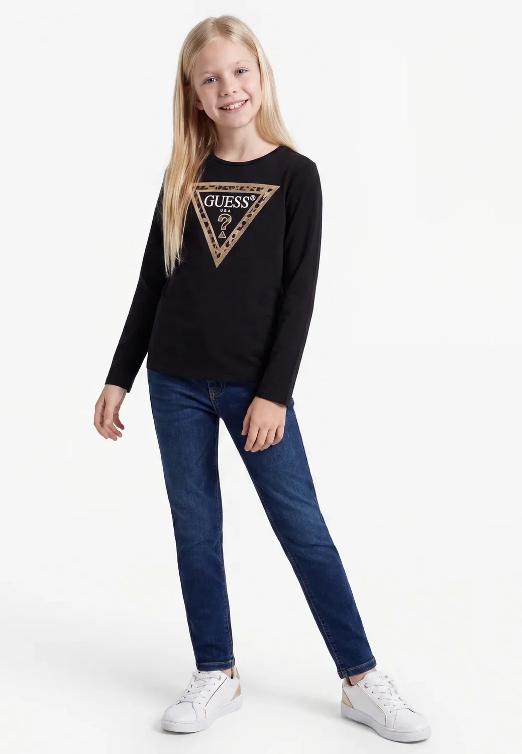 Футболка с длинными рукавами с логотипом Junior Guess, Jet Black