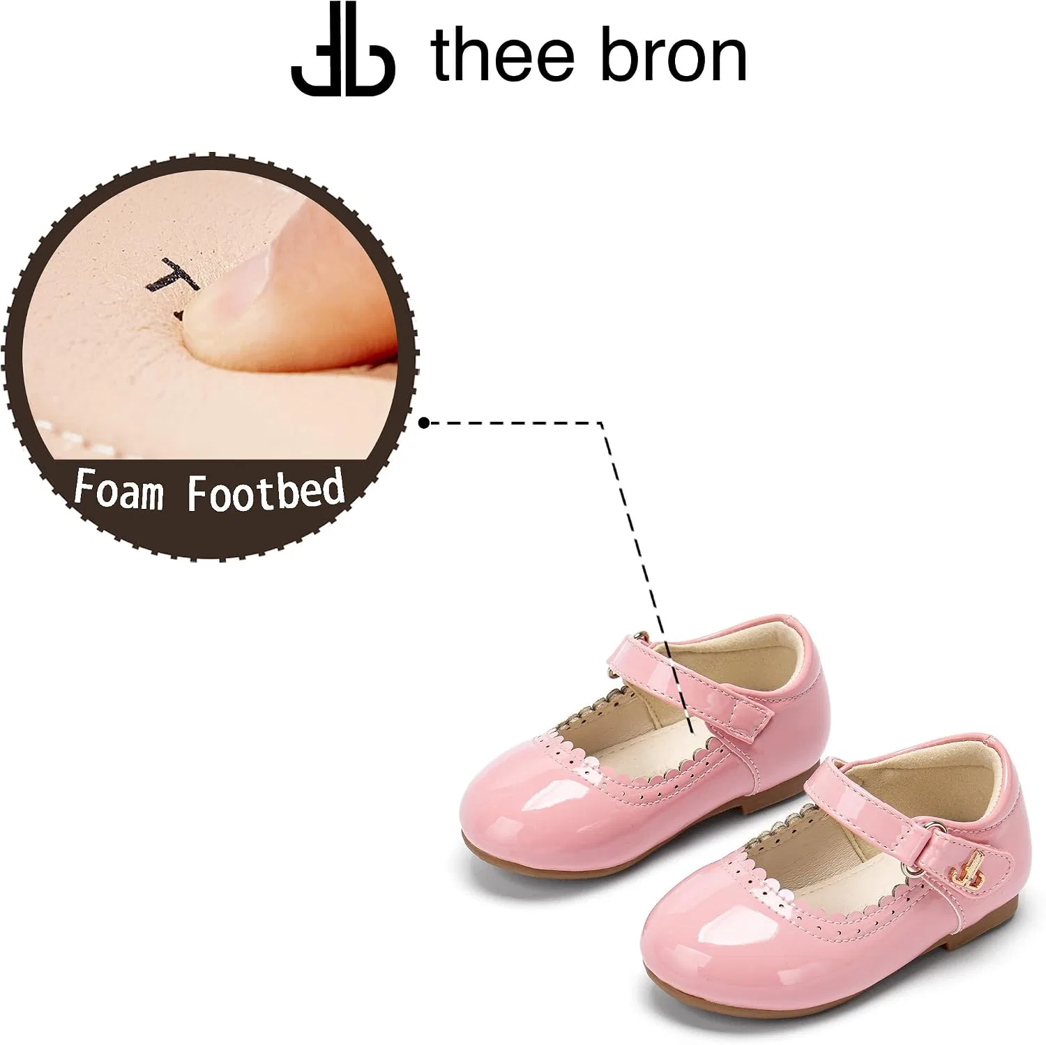 Детские туфли Мэри Джейн для девочек Retro Brogue Style THEE BRON, Buttery Blush — фото 4